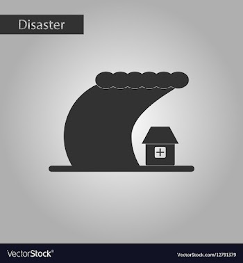 Black and white style icon tsunami city vector image