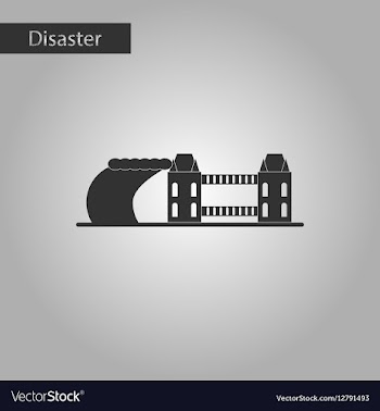 Black and white style icon tsunami city vector image