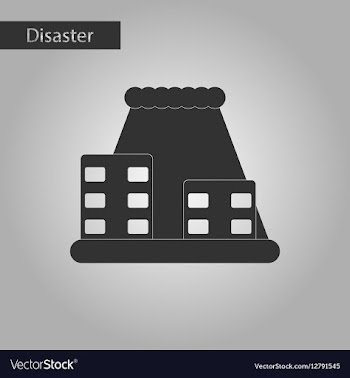 Black and white style icon tsunami city vector image