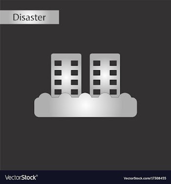 Black and white style icon tsunami city vector image
