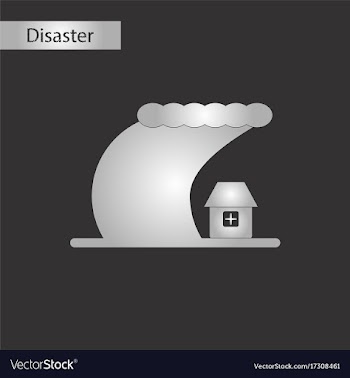 Black and white style icon tsunami city vector image