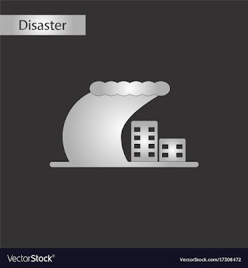 Black and white style icon tsunami city vector image