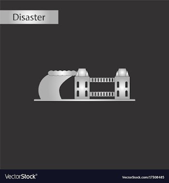 Black and white style icon tsunami city vector image