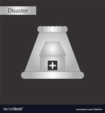 Black and white style icon tsunami city vector image