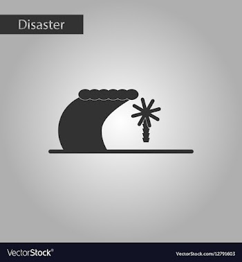 Black and white style icon tsunami Island vector image