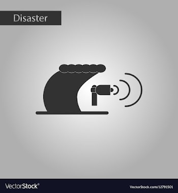 Black and white style icon tsunami loudspeaker vector image