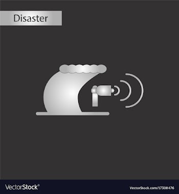 Black and white style icon tsunami loudspeaker vector image
