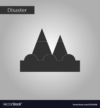 Black and white style icon tsunami mountains vector image
