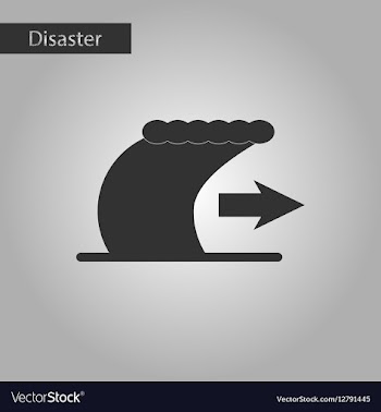Black and white style icon tsunami movement vector image