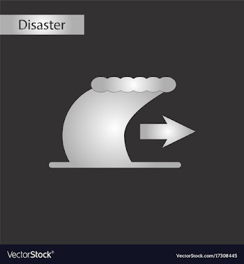 Black and white style icon tsunami movement vector image