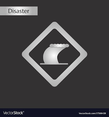 Black and white style icon tsunami sign vector image