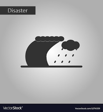 Black and white style icon tsunami storm vector image