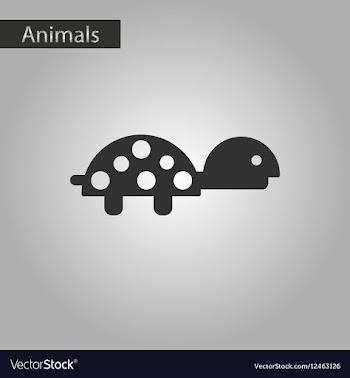 Black and white style icon turtle vector image