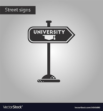 Black and white style icon university sign vector image