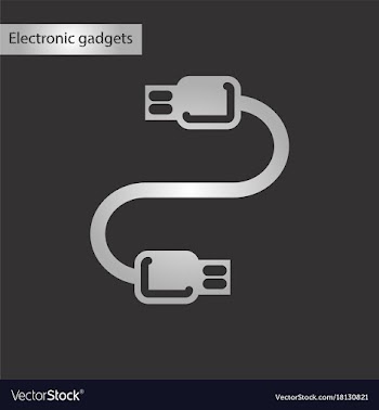 Black and white style icon usb cable vector image