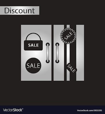 Black and white style icon wardrobe sale discounts vector image