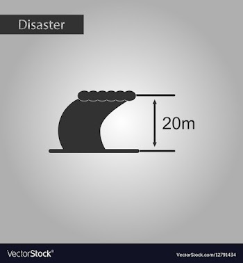 Black and white style icon wave height vector image
