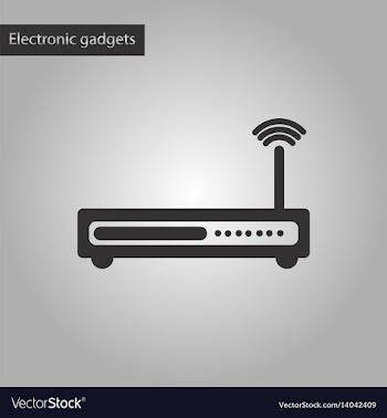 Black and white style icon wi fi modem vector image