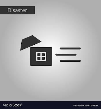 Black and white style icon wind destroys house vector image