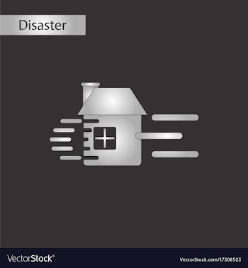 Black and white style icon wind destroys house vector image