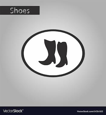 Black and white style icon women boots with heels vector image