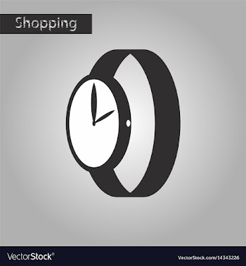 Black and white style icon wrist watch vector image