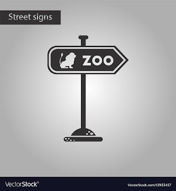 Black and white style icon zoo sign vector image