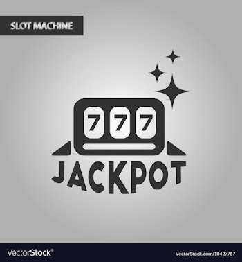 Black and white style jackpot Lucky seven vector image
