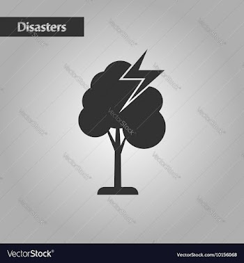 Black and white style lightning tree vector image