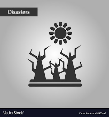 Black and white style nature drought disaster vector image