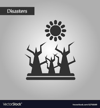Black and white style nature drought disaster vector image