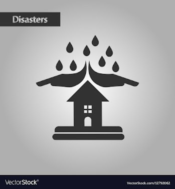 Black and white style nature hand house rain vector image