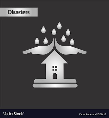 Black and white style nature hand house rain vector image