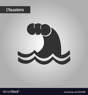 Black and white style nature tsunami danger vector image