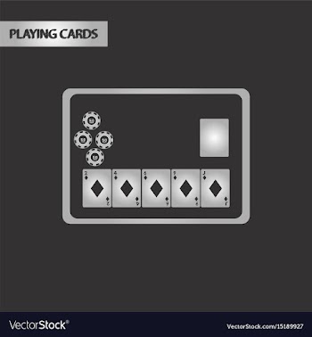 Black and white style poker board card vector image