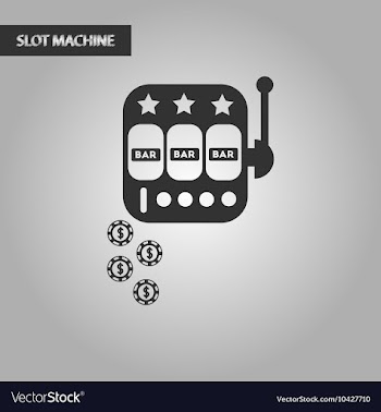 Black and white style poker slot machine vector image