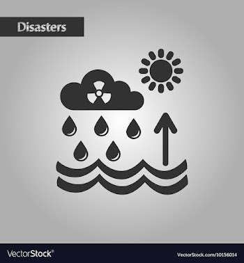 Black and white style Radioactive cloud and rain vector image