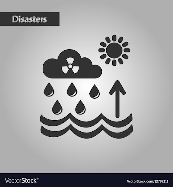 Black and white style Radioactive cloud and rain vector image