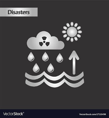 Black and white style radioactive cloud and rain vector image