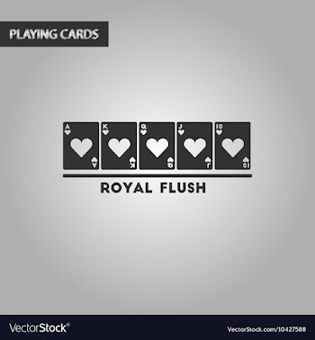 Black and white style royal flush vector image
