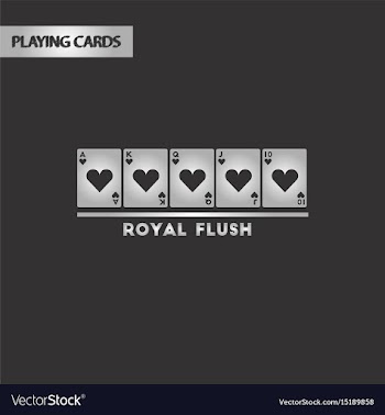 Black and white style royal flush vector image