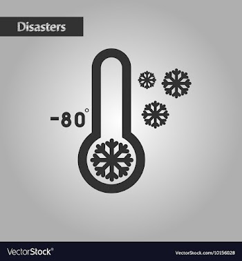 Black and white style thermometer cold weather vector image