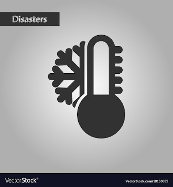 Black and white style thermometer cold weather vector image