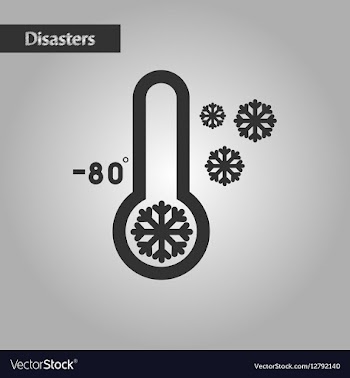 Black and white style thermometer cold weather vector image
