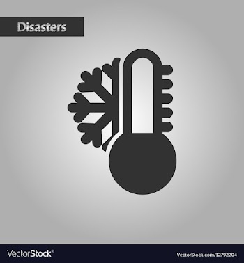 Black and white style thermometer cold weather vector image