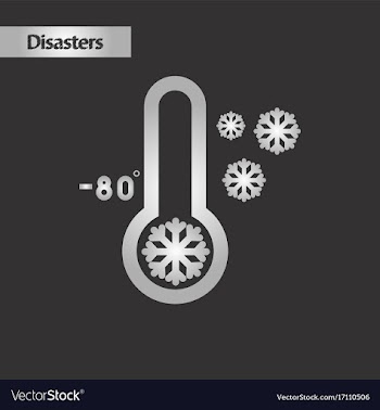 Black and white style thermometer cold weather vector image