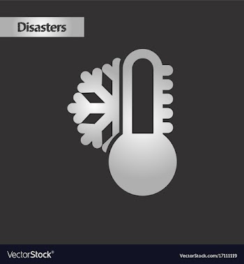Black and white style thermometer cold weather vector image