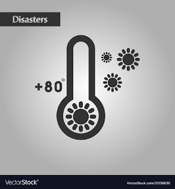 Black and white style thermometer hot weather vector image