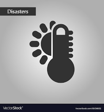 Black and white style thermometer hot weather vector image