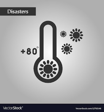 Black and white style thermometer hot weather vector image